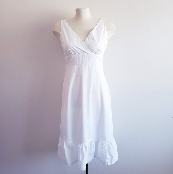 Esprit Sleeveless White Cotton Summer Dress - Picture 1 of 6